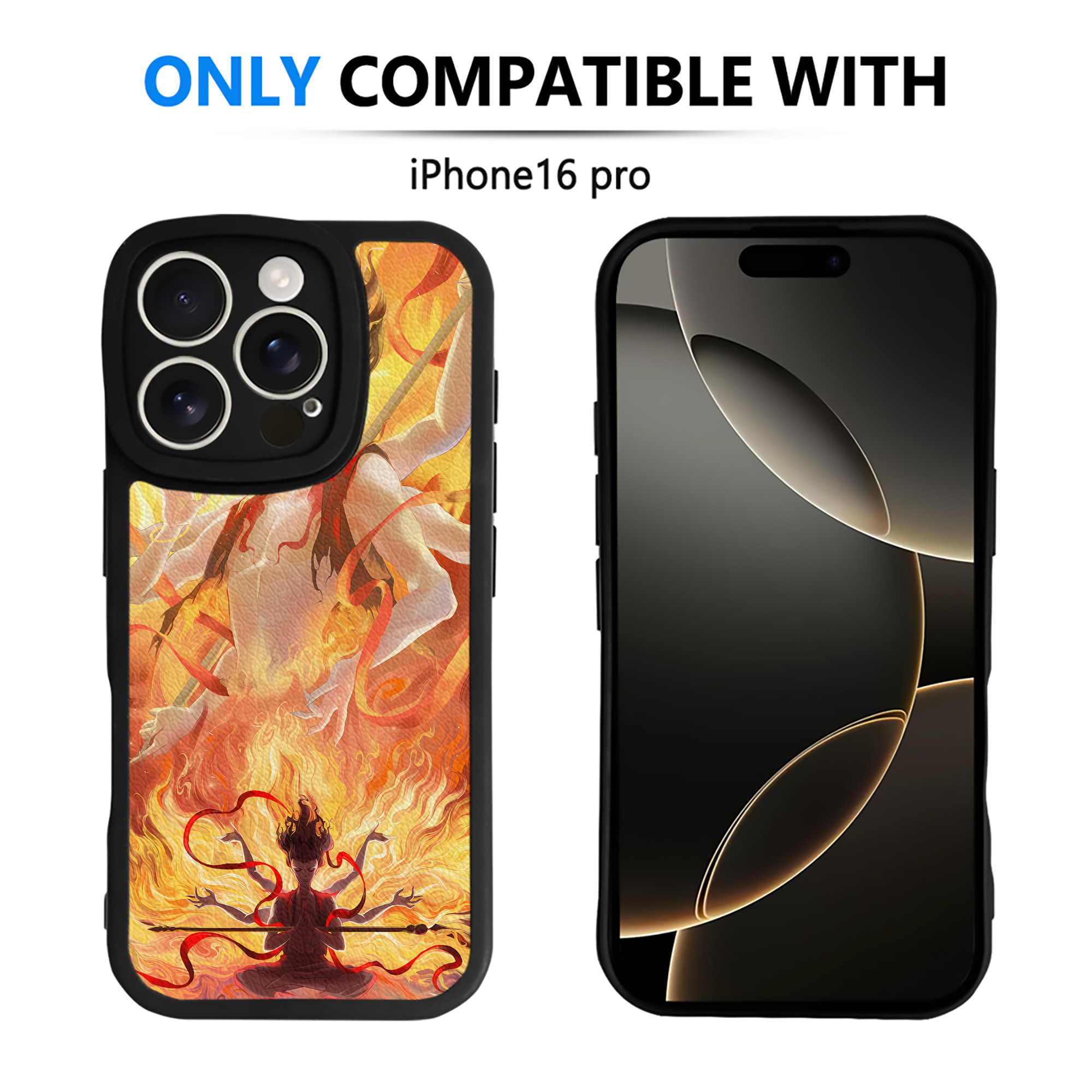 （画像用） Ne Zha 2 ナタ 魔童の大暴れ 【iPhone 16シリーズ対応】シリコンスマホケース（レザー調） 材質：シリコン